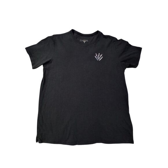 Rag & Bone Mens size L Dagger Embroidered Gothcore Grungecore Casual Preppy Tee - Picture 2 of 12